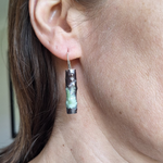 Load image into Gallery viewer, Lichen earring green sterling silver powder coated natural organic jewellery 
