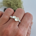 Load image into Gallery viewer, Forest lover lichen ring made from sterling silver in Tasmania by Karen Visagie from Hulley Jewellery

