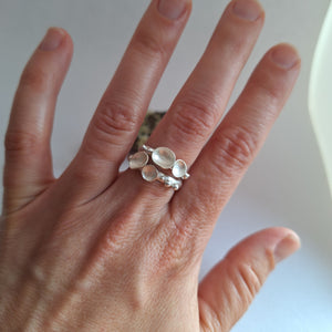 Forest lover lichen ring made from sterling silver in Tasmania by Karen Visagie from Hulley Jewellery