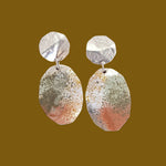 Load image into Gallery viewer, Sterling Silver earring with powder coated lichen on mustard colour background
