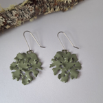 Load image into Gallery viewer, Colourful organic shape lichen earring on white background
