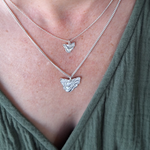 Load image into Gallery viewer, Small and Large Tassie necklace on neck.
