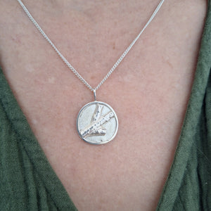 Forest inspired sterling silver necklace with branch design on neck. Nature inspired jewellery - Hulley Jewellery