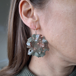 Load image into Gallery viewer, Green Lichen inspired organic earring for women who enjoy the outdoors and want to feel connected to nature
