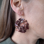 Load image into Gallery viewer, Maroon lichen inspired organic earring for women who enjoy the outdoors and want to feel connected to nature
